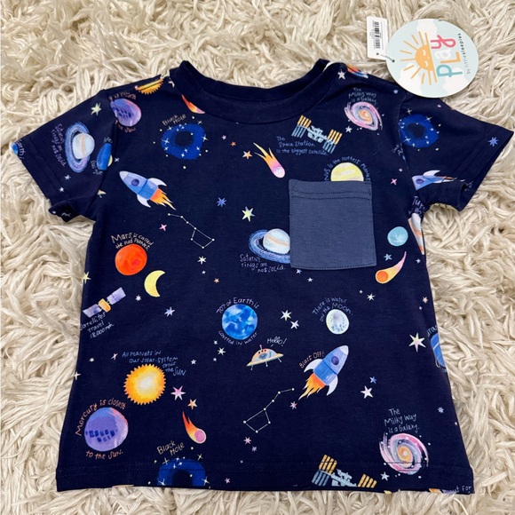 🔭 Through my Telescope Little Sleepies Bamboo Play Outer Space T Shirt NWT - Picture 6 of 6